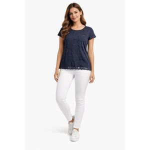 Hollister T Shirt Top Navy Blue Lace Cap Sleeves WOMEN'S WOMAN'S Junior's Small